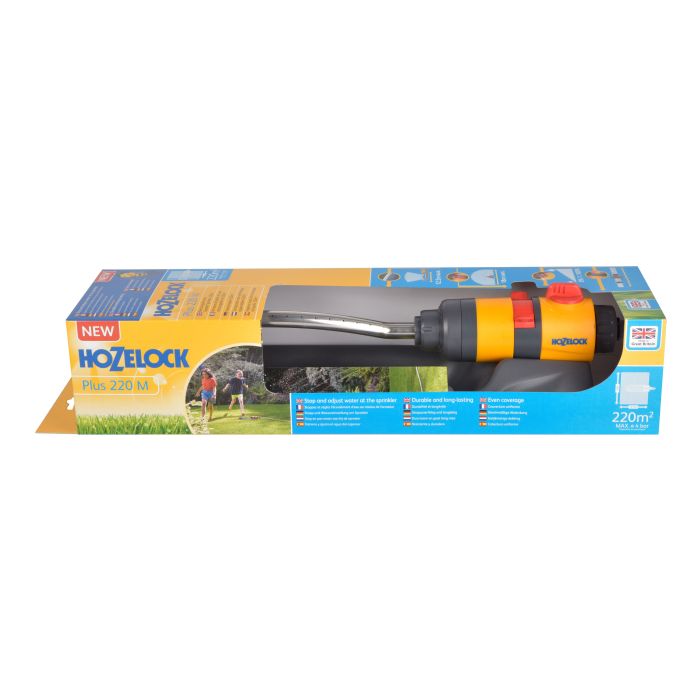 Hozelock 100-100-250 Rectangular Sprinkler Plus 220M metal and plastic sled sprinkler