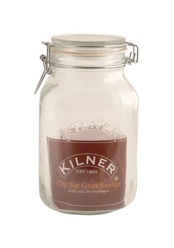 Kilner 0025.512 Square Clip Top Jar 1.5L in non-tempered glass
