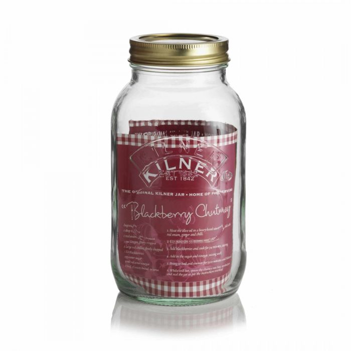 Kilner Preserve Jar 1L glass preserving jar with metal screw top lid