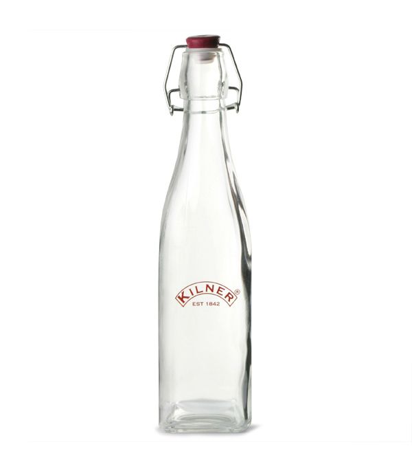 Kilner Square Clip Top Bottle 0.5L glass preservation bottle with swing top lid and metal clip