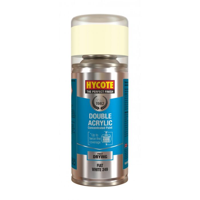 Hycote XDFT604 Fiat White 249 150ml double acrylic concentrated paint aerosol