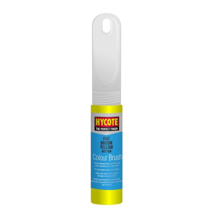 Hycote XCFT026 Fiat Broom Yellow 12.5ml touch up paint brush