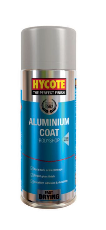 Hycote XUK429 400ml Bodyshop Aluminium Coat Aerosol in brilliant gloss finish