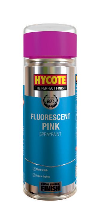 Hycote XUK471 400ml fluorescent pink aerosol paint can