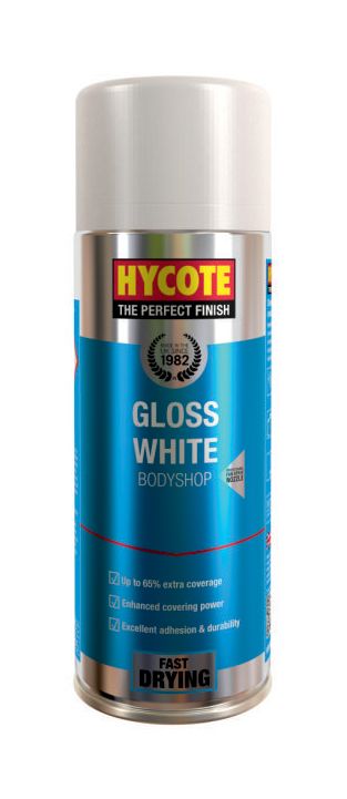 Hycote XUK999 Bodyshop Gloss White Paint Aerosol 400ml