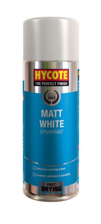 Hycote XUK1000 Matt White Paint Aerosol 400ml