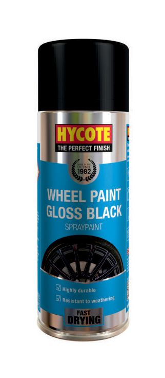 Hycote XUK991 Gloss Black Wheel Paint Aerosol 400ml
