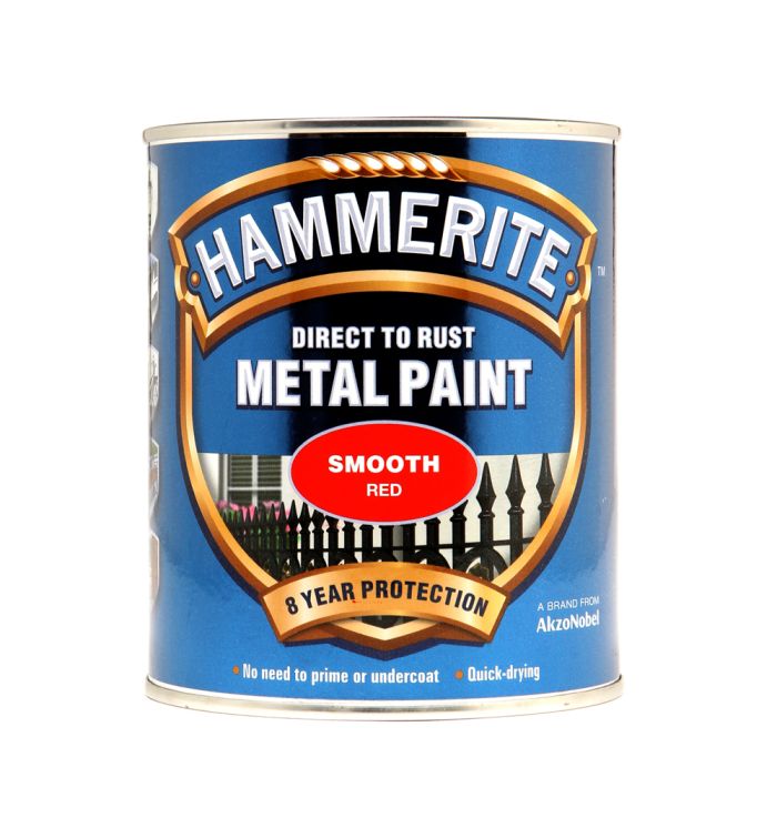 Hammerite Direct To Rust Metal Paint 750ml in smooth red