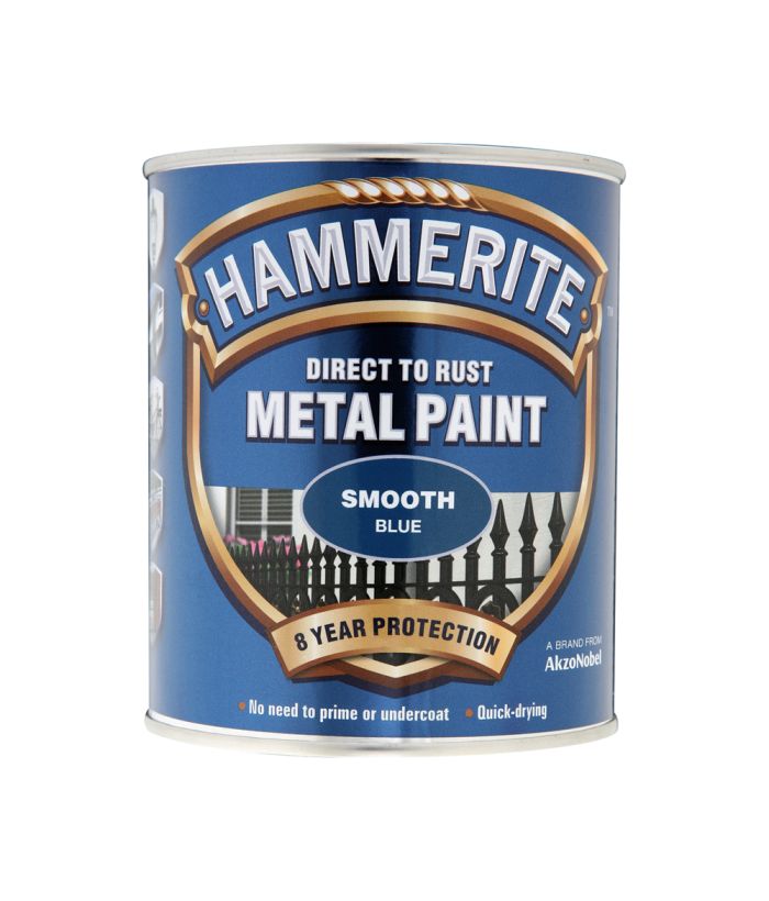 Hammerite Direct To Rust Metal Paint 750ml Smooth Blue