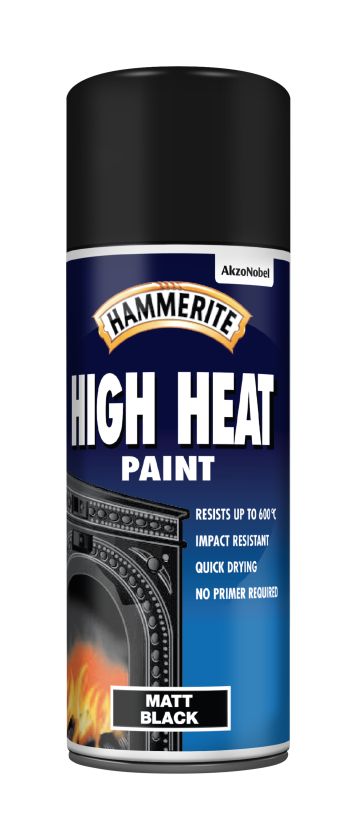 Hammerite High Heat Aerosol Paint, 400ml, Black