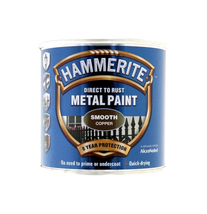 Hammerite Direct To Rust Metal Paint Smooth Copper 250ml