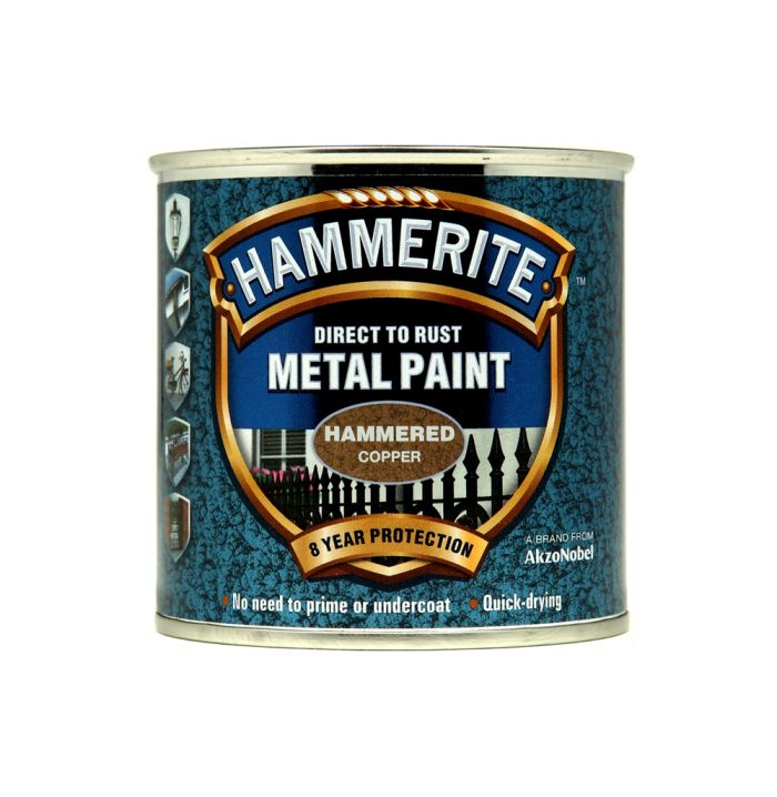 Hammerite Direct To Rust Metal Paint in Hammered Copper, 250ml tin