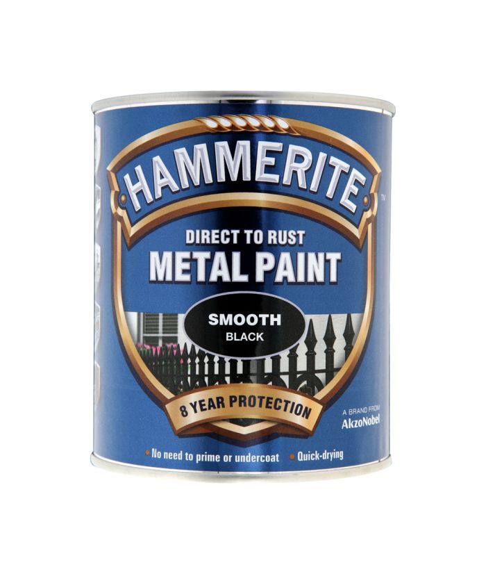 Hammerite Direct To Rust Metal Paint 750ml tin in smooth black
