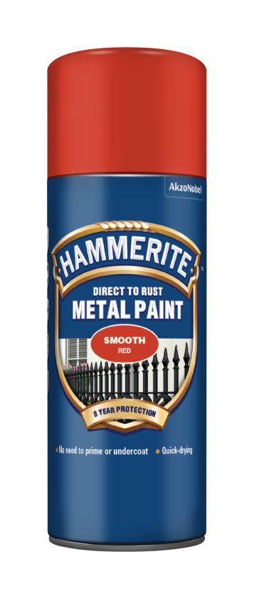 Hammerite Direct To Rust 400ml aerosol spray paint in smooth red