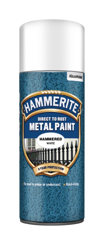 Hammerite Direct To Rust 400ml Aerosol Spray Paint in Hammered White