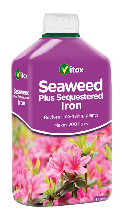 Vitax Seaweed plus Sequestered Iron 1L liquid fertiliser bottle