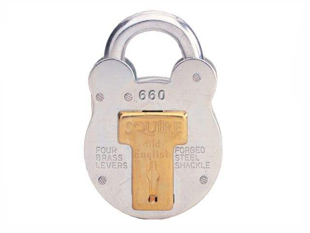Squire 660 Old English Padlock with Steel Case 64mm in zinc plated steel