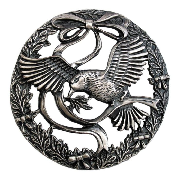 Turners Retreat PL11 Pewter Bird and Bow Lid in pewter