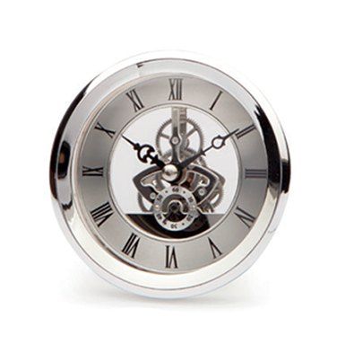 Turners Retreat SKMVTS100 100mm Silver Skeleton clock