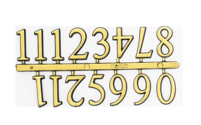 Turners Retreat 16FAG Full Arabic 16mm Clock Numerals in Gold