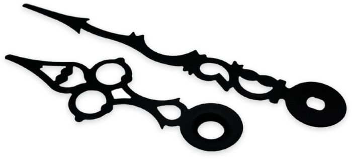 Turners Retreat 819B 70mm mini serpentine clock hands in black