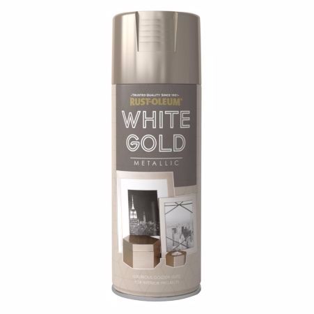 Rust-Oleum Metallic Spray Paint 400ml in White Gold