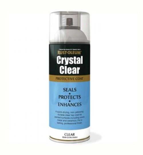 Rust-Oleum Crystal Clear 400ml Semi Gloss Protective Top Coat Spray Paint