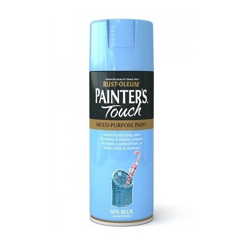 Rust-Oleum Painter's Touch 400ml aerosol spray paint in Spa Blue with a gloss finish