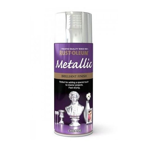 Rust-Oleum Metallic Brilliant Finish Spray Paint - Chrome - 400ml aerosol