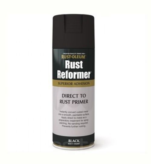 Rust-Oleum Rust Reformer Direct to Rust Primer Spray Paint 400ml Matt Black