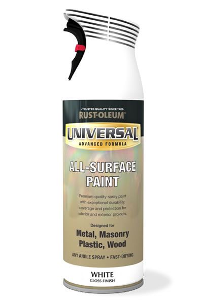 Rust-Oleum Universal All Surface Gloss Spray Paint in White, 400ml