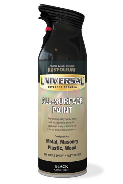 Rust-Oleum Universal All Surface Gloss Spray Paint in Black, 400ml