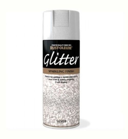 Rust-Oleum silver sparkling glitter 400ml aerosol spray paint top coat