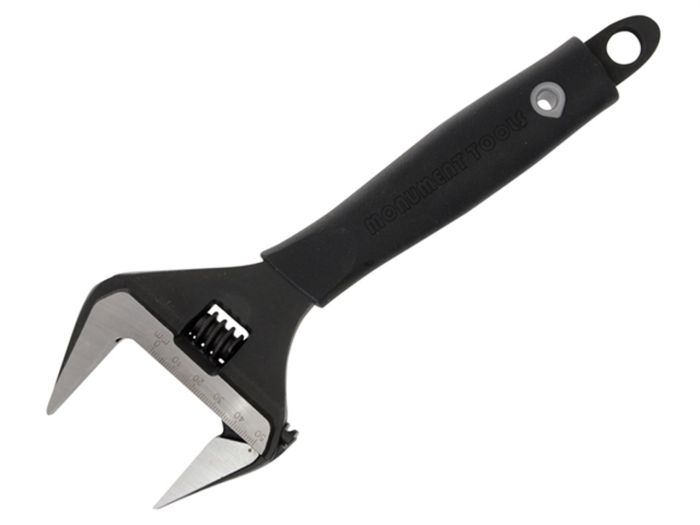 Monument Tools 3143Z Wide Jaw Adjustable Wrench, 250mm with 50mm jaw capacity in a phosphate finish