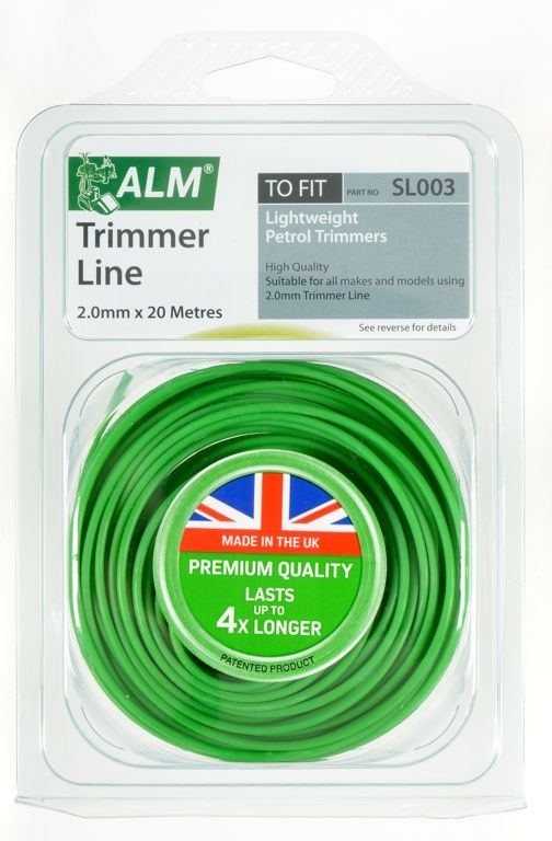 ALM SL003 light-duty petrol trimmer line, 2.0mm x 20m, green