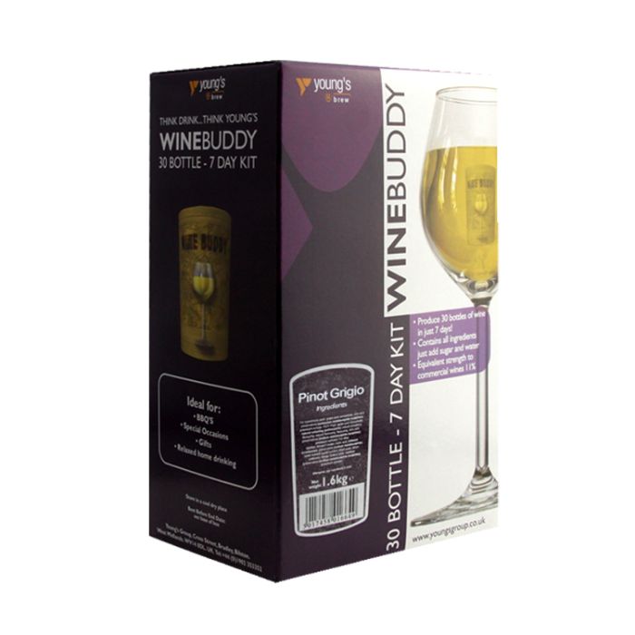 Youngs WineBuddy Pinot Grigio Wine Making Kit for 30 bottles