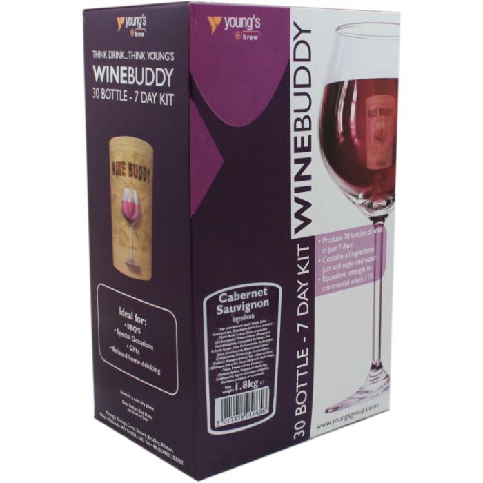 Youngs Wine Buddy Cabernet Sauvignon Wine Making Kit for 30 bottles
