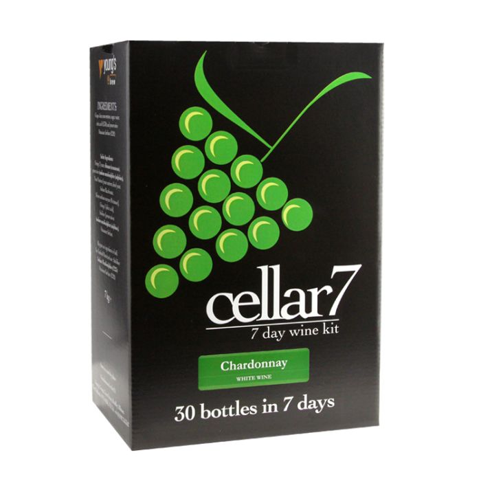 Cellar 7 Chardonnay Wine Making Kit for 30 bottles, pale gold colour