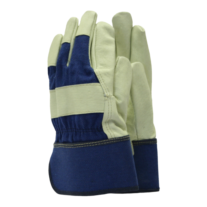 Town & Country Washable Leather Rigger Gloves in navy, size large