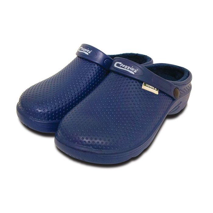 Town & Country Fleecy Cloggies Size 7 Navy