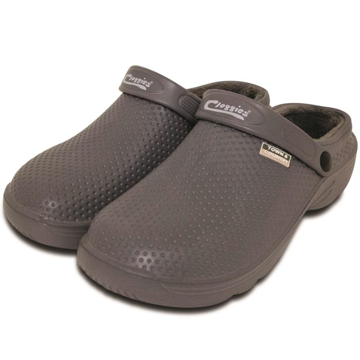 Town & Country Fleecy Cloggies in Charcoal, Size 9