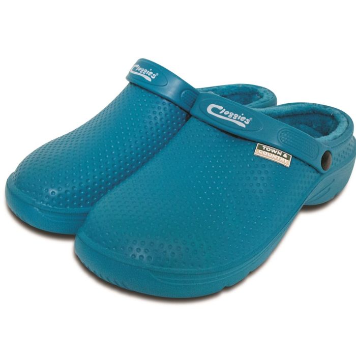 Town & Country Fleecy Cloggies in teal, size 8