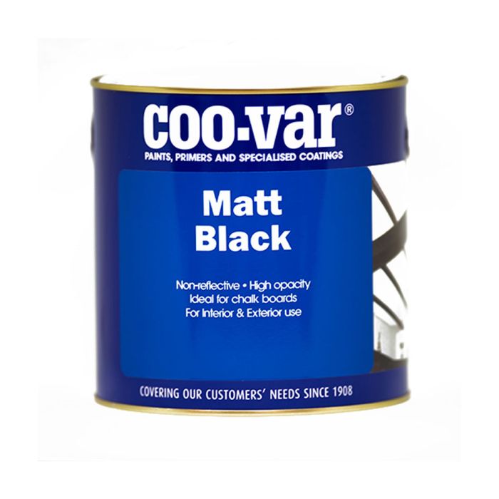 Coo-Var 1L Matt Black Paint for interior and exterior use