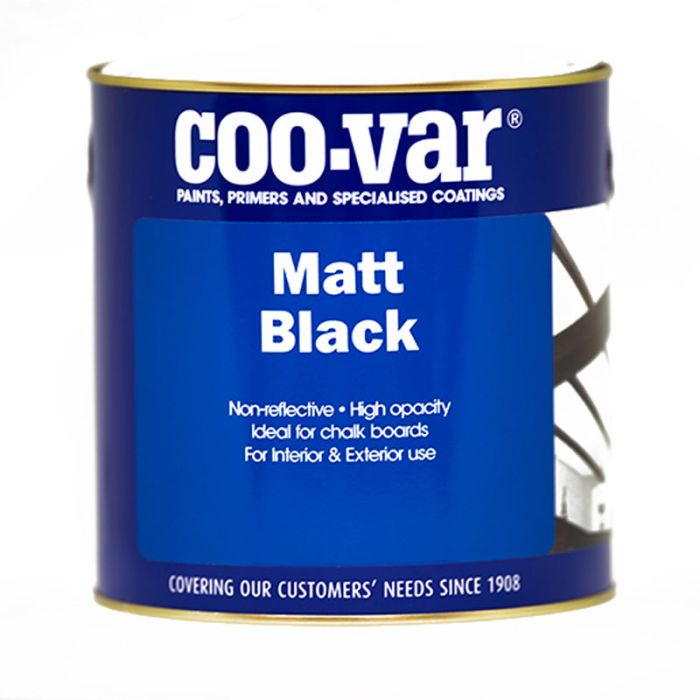 Coo-Var Matt Black Paint 2.5L specialist oil based flat matt interior and exterior coating