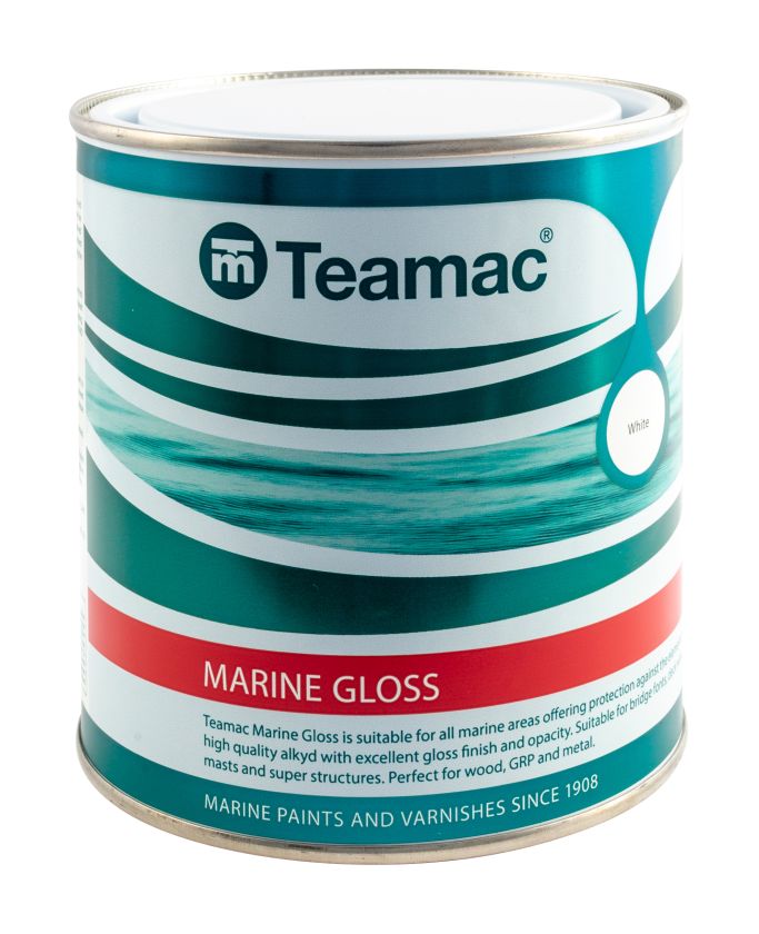 Teamac Marine Gloss Paint, Black, 2.5L