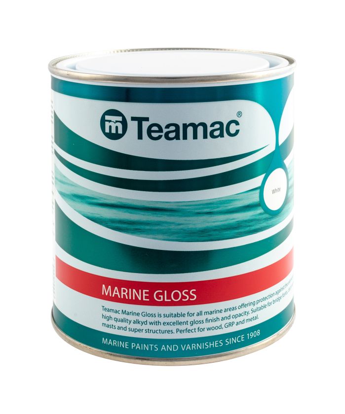 Teamac Marine Gloss Paint in Aircraft Grey, 1L tin