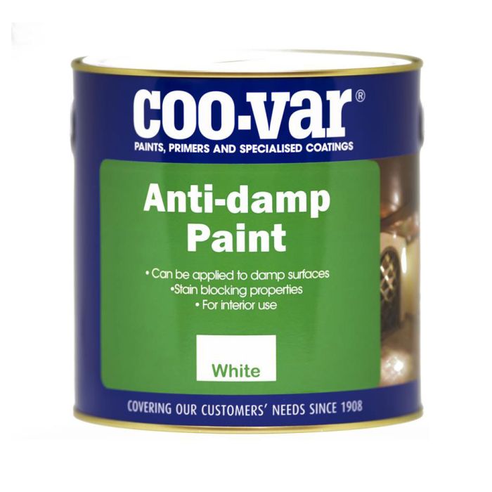 Coo-Var Anti Damp Paint in White 2.5L specialist interior resin paint
