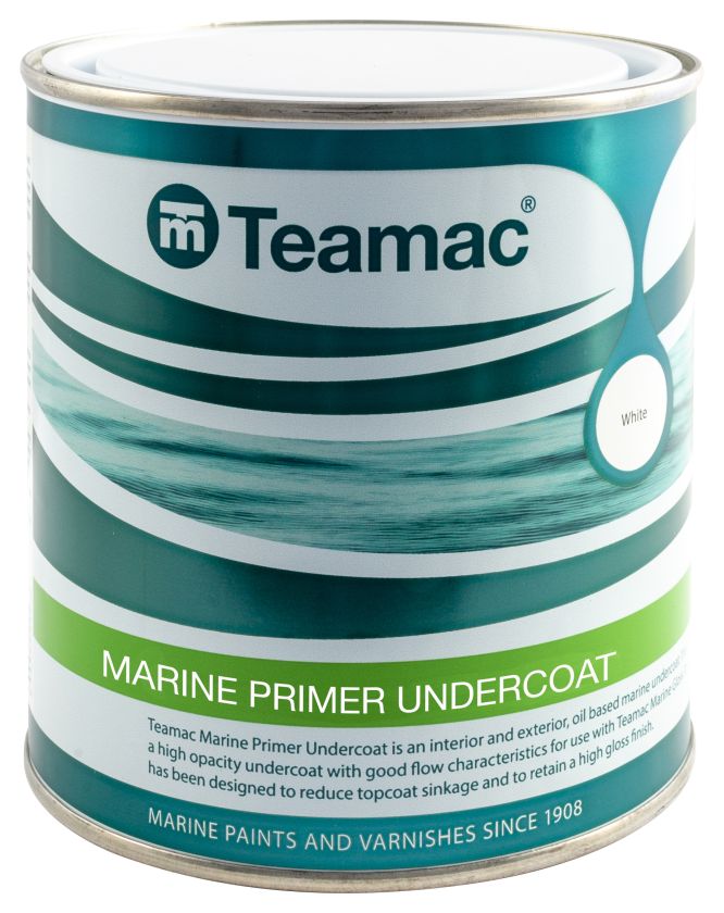 Teamac Marine Primer Undercoat, White, 5L
