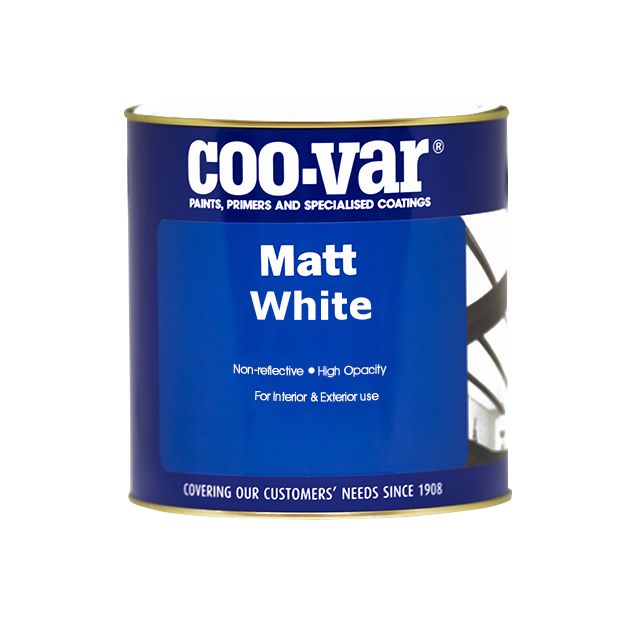 Coo-Var Matt White Paint 1L specialist coating for interior and exterior use