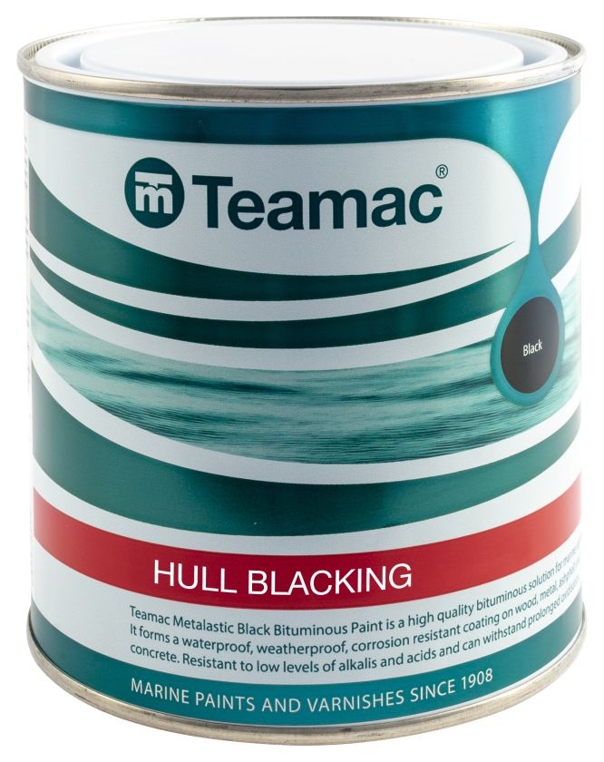 Teamac Hull Blacking 5L specialist bitumen paint with off gloss finish